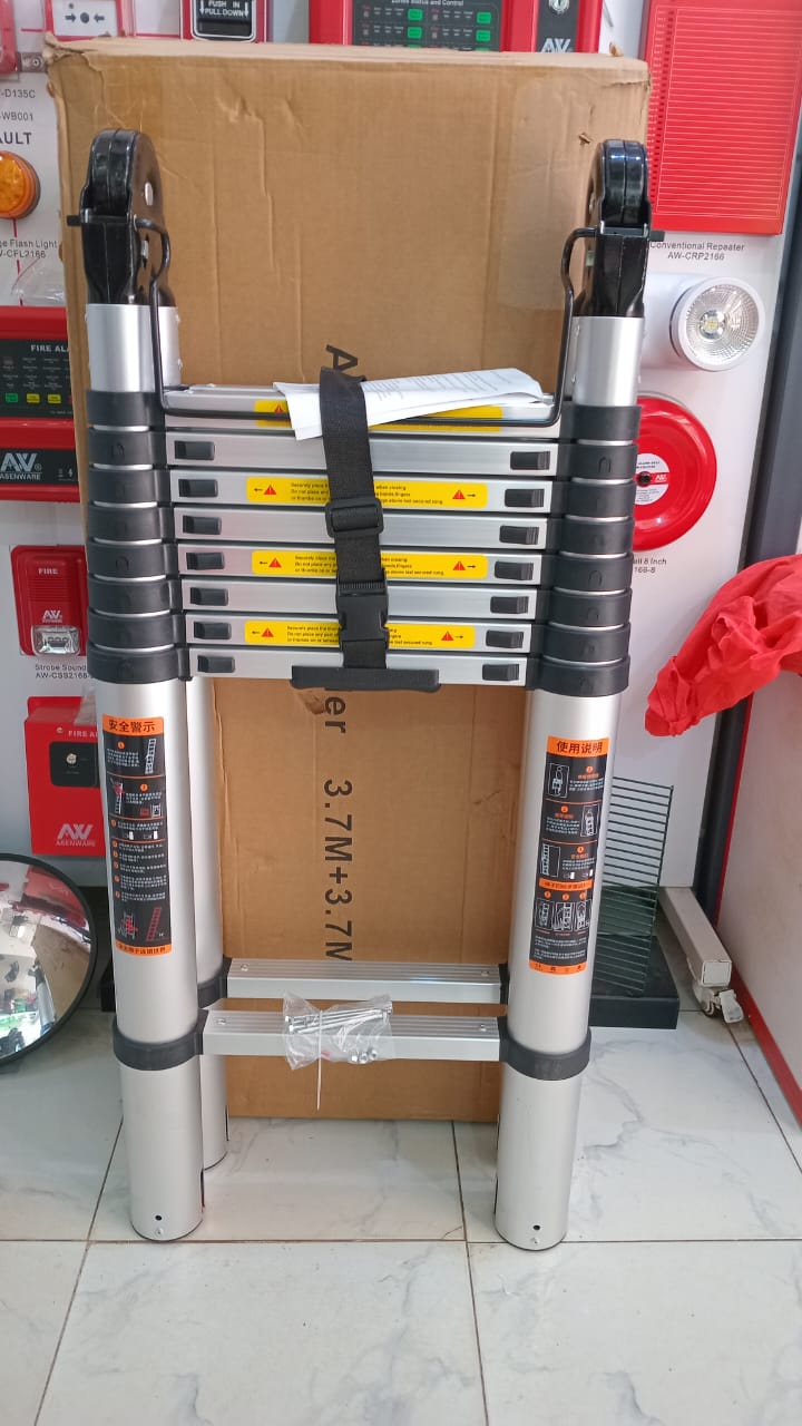 7.4m Double Telescopic Ladder (3.7+3.7metres) - Alarm Systems